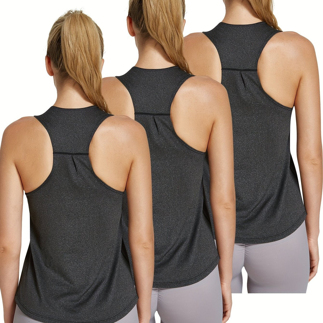 3er-Pack schnelltrocknende Sport-Tanktops für Damen