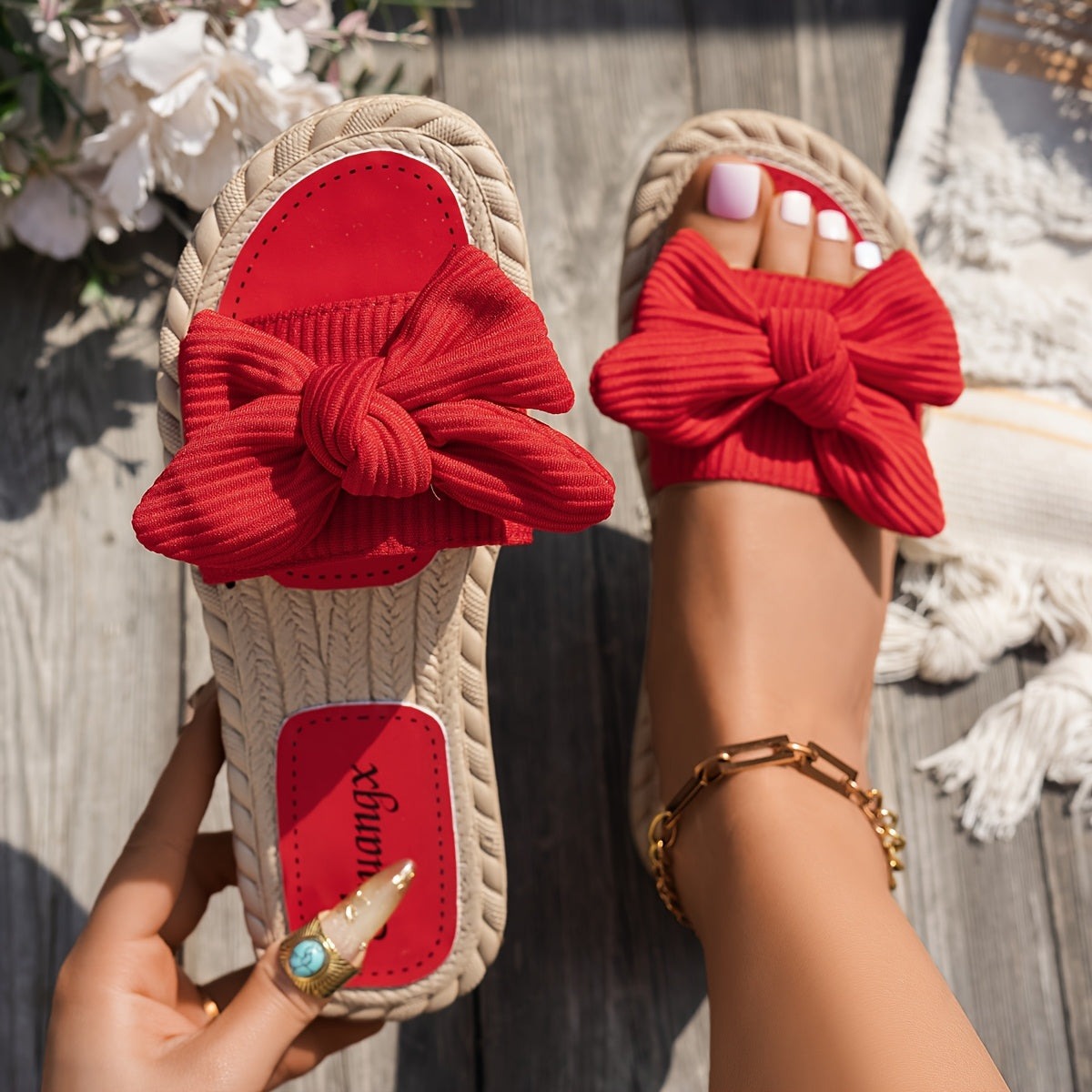 Damen-Sandalen mit Schleife – bequeme Sommerschuhe