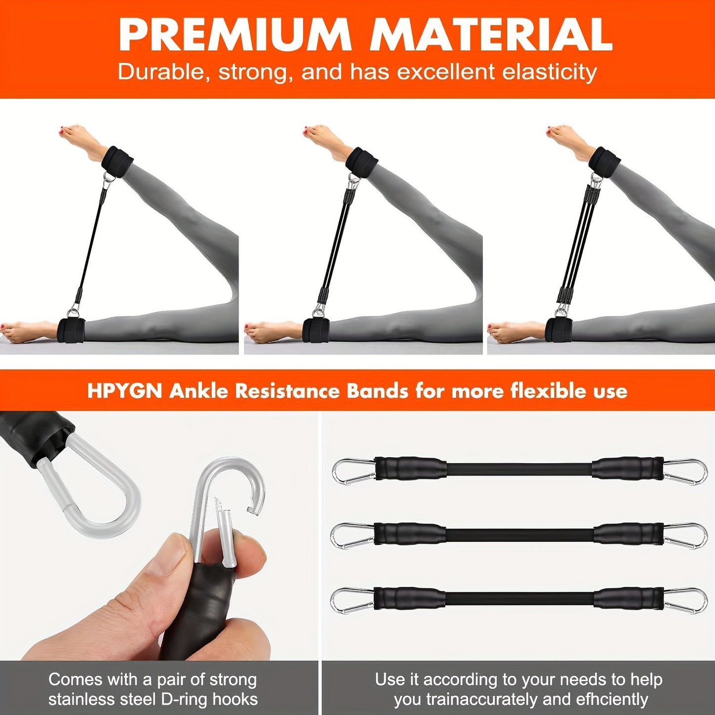 Universele weerstandsbandenset met enkelbanden en draagtas