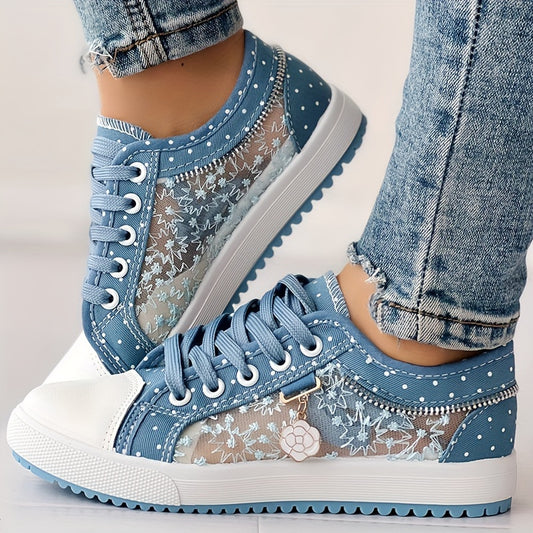 CHICME Women's Floral Casual Sneakers, Breathable and Comfortable