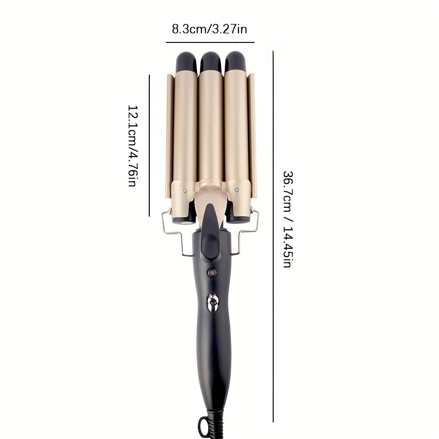 22mm Quick Heating Ceramic Three-Tube Beach Wave Curler Styling Tool